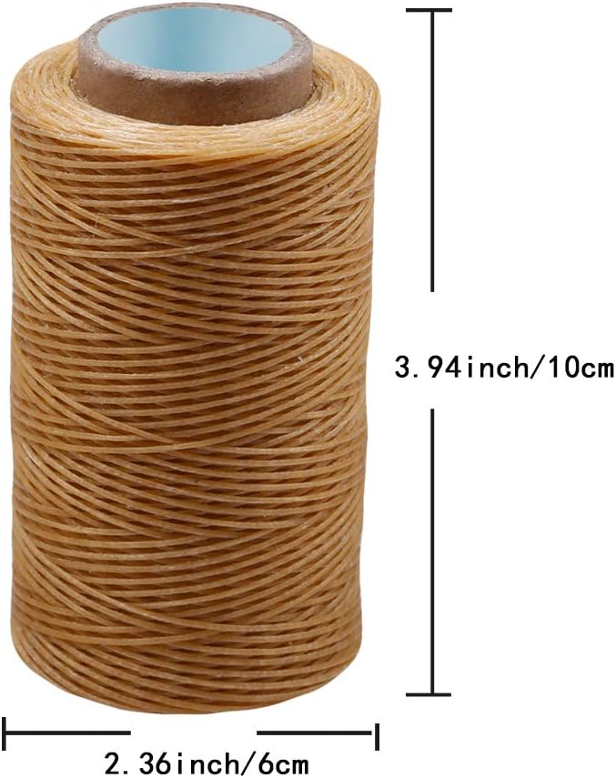284 Yards Waxed Thread, 210D Heavy Duty Flat Wax Thread for Leather Sewing, Bookbinding/Shoe Repairing/Leather Projects