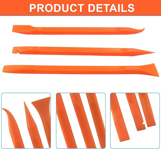 Plastic Scraper Tool 9 Pieces Non-Scratch Cleaning Kit for Tight Spaces, Remove Stickers Labels Oil Stains Food Dirt(Orange)
