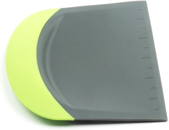 Fox Run Dough and Bowl Scraper, 4.75" Flat Edge Bench Scraper, Green