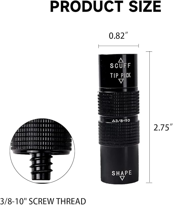 GSE Games & Sports Expert Billiard Pool Cue Tip Tool, Stick Scuffer/Shaper/Aerator/Joint Protector Tool, Billiard Accessories