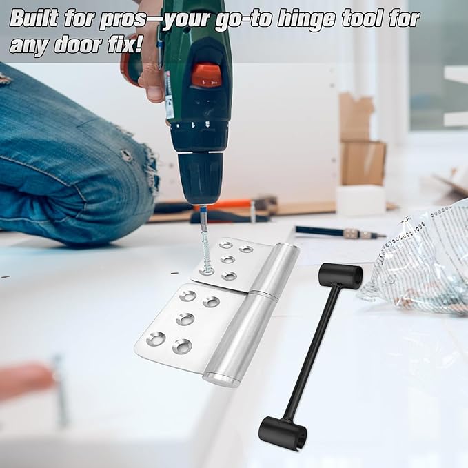 1 Pack Dual Size Door Hinge Adjustment Tool 23–25mm, Door Hinge Repair Tool, Door Gap Adjustment Tool, Door Adjustment Tool, Heavy Duty for Fixing Gaps in Fire, Cleanroom Safety Use(Black)