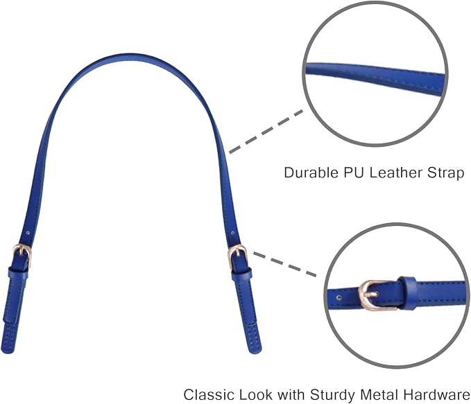 XIMEO 2 Pack Replacement Purse Straps – Adjustable PU Leather Handles with Buckle for DIY Bag Making, Tote & Handbag Repair
