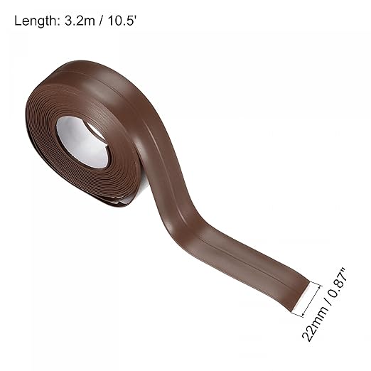 uxcell Waterproof Seal Caulk Strip Tape Self Adhesive 0.87" W x 10.5'L PVC Sealing Tape for Kitchen Bathroom Brown
