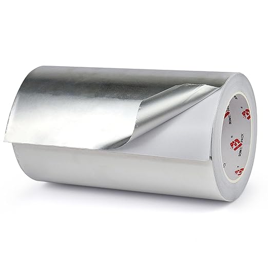 BOMEI PACK Aluminum Foil Tape,Heavy Duty Metal Foil Tape,High Temperature Silver Duct Tape,Perfect for Sealing & Patching,HVAC,Air Ducts,Insulation and Metal Repair (8 Inch)