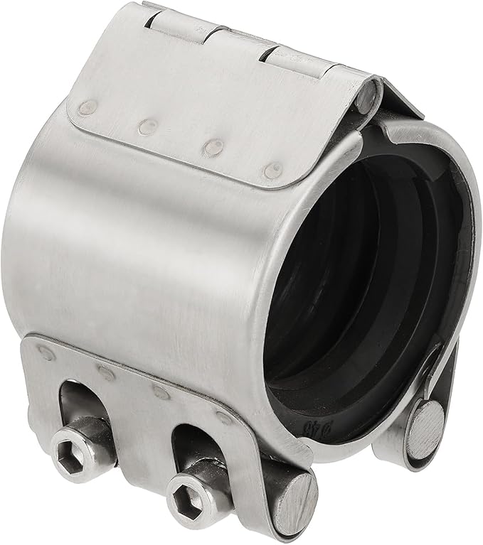 HARFINGTON Pipe Repair Clamp 1-8/9" OD 47mm-51mm 304 Stainless Steel Leak Sealer Emergency Pipe Repair for Plastic Metal Tubing Water Gas Oil Lines, Silver