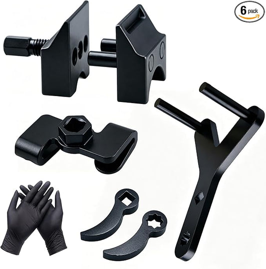 Suspension Tool Set, Strut Spreader Tool & Lower Control Arm Prying Tool, Wrench Extender Ball Joint Removal Tool Kit Fast Suspension Repair Heavy Duty Steel With 2pcs Pry Bar Wrench Adapter Head