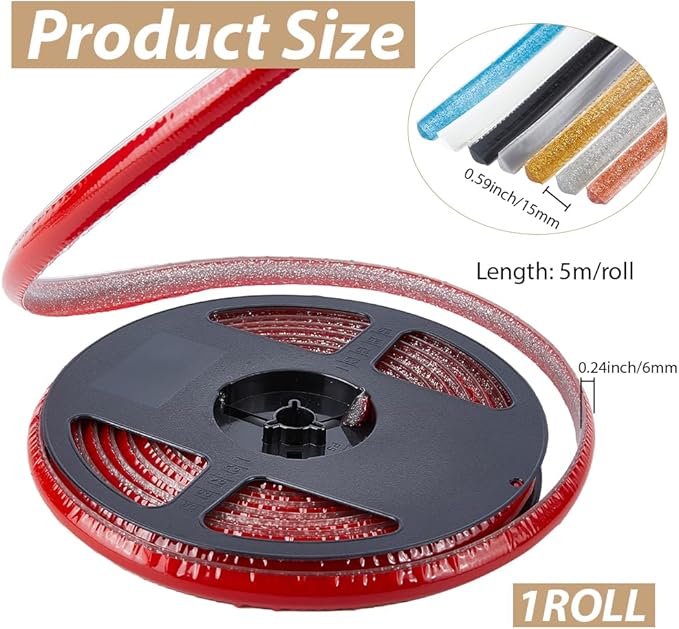 GORGECRAFT 5.5 Yard Caulk Strip Self Adhesive 0.6 Inch Blue Corner Ceramic Tile Waterproof Peel and Stick Tape Roll Flexible Triangle Molding Trim Sealing Gap Tape for Shower Bathtub Bathroom Toilet