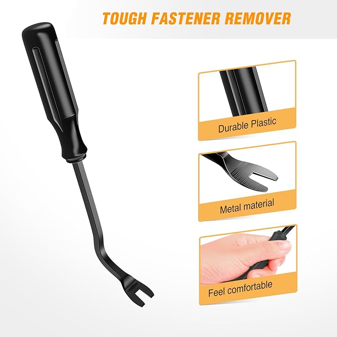 GOOACC 6PCS Auto Trim Removal Tool Kit No-Scratch Tool Kit for Car Audio Dash Panel Window Molding Fastener Remover Tool Kit-Black