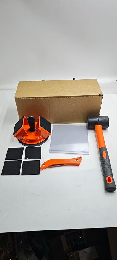 Floor Gap Fixer Tool Kit: Upgraded 45° Striking Surface Floor Suction Cup Tool for Gaps, Laminate Flooring Tools Heavy Duty with Mallet, Plank Grabber for Vinyl Wood Lvp Flooring