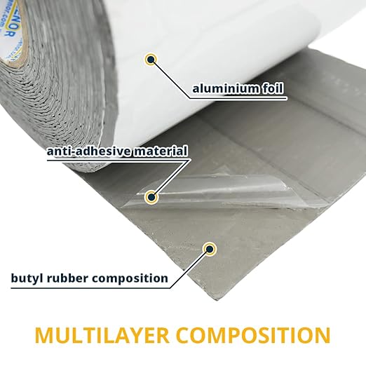 Alenor White RV Roof Butyp Tape 4" Inch x 16’ Ft RV – Pack of 1 - Repair Sealant Tape, Stop Camper Roof Leaks, UV-Resistant, Tent Repair, Weatherproof & Durable for Camper, Trailer, Boat, Trucks