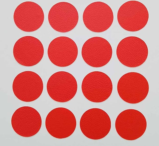 Round Leather Repair Patch for Furniture, Tape Self Adhesive for Couches Car Seat Sofa Jackets Handbags (OneSize,Red 02)