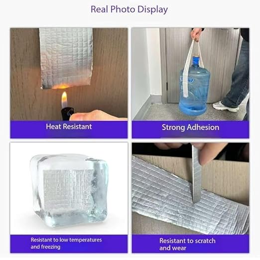 Butyl Tape Waterproof Sealing Tape Aluminum Foil Tape, for RV Repair, Window, Silicone, Glass & Roof Leak Patching, Boat and Pipe Sealing，Gutter Leak Repair (50mm*5m)