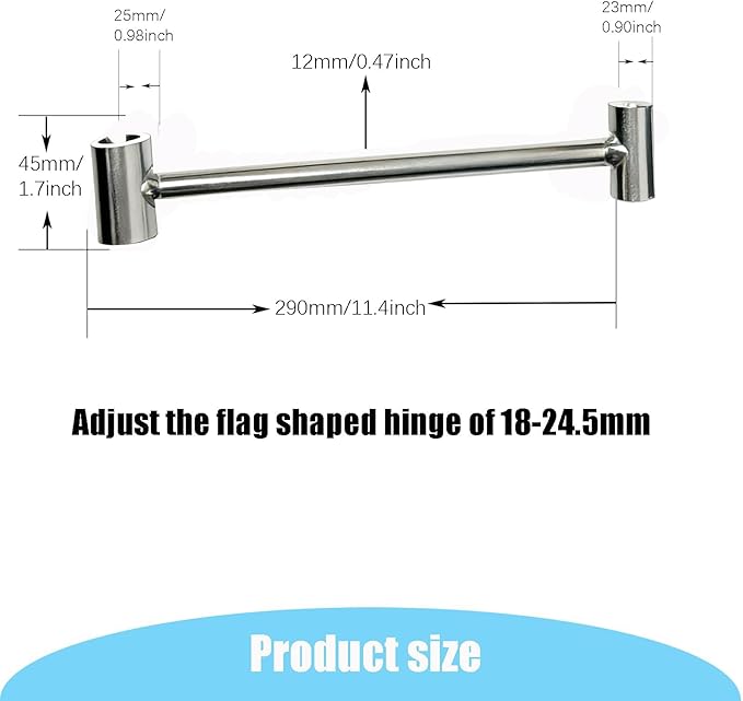Door Hinge Gap Adjusting Wrench Tool, Upgraded Rolled Steel Doors Hinge Adjustment Tool, 23-25mm Hinges Gap Adjusting Wrench, Rust-Proof Doors Jamb Hinges Jig, Light Sliver