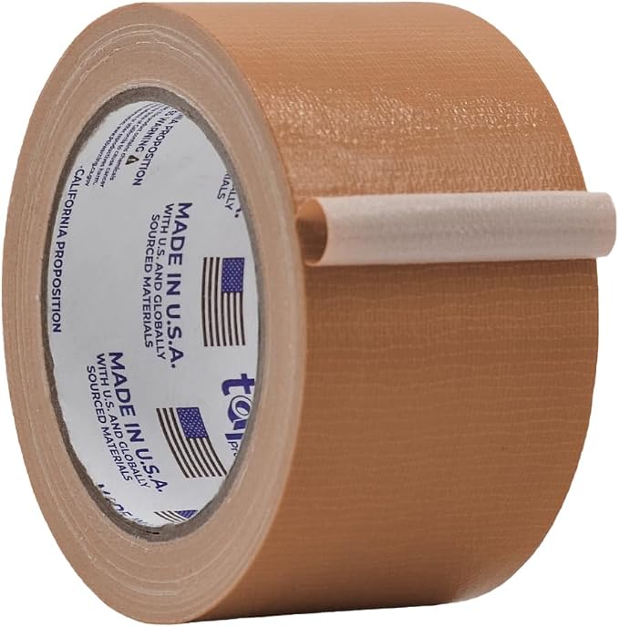 WOD DTC10 Advanced Strength Industrial Grade Tan (Beige) Duct Tape, 2.5 inch x 60 ft. Waterproof, UV Resistant For Crafts & Home Improvement