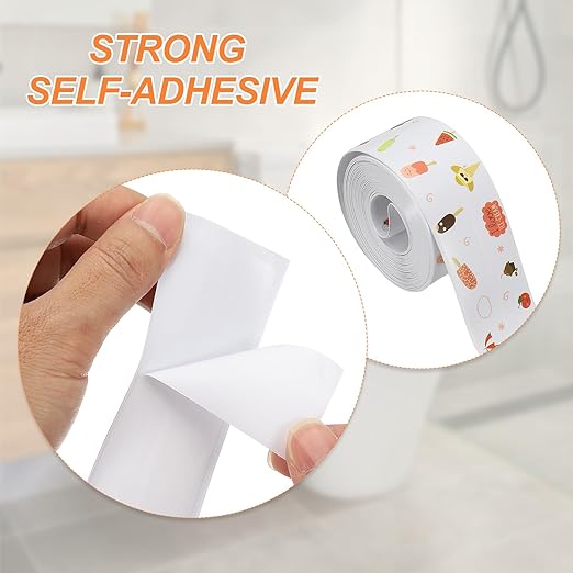 PATIKIL Caulk Tape Waterproof Self Adhesive, PVC Toilet Caulking Sealant Strip Bathtub Caulk Sealing Strip Tape for Bathroom Kitchen Countertop, Ice Cream (1.5 Inch x 16.4 Ft)