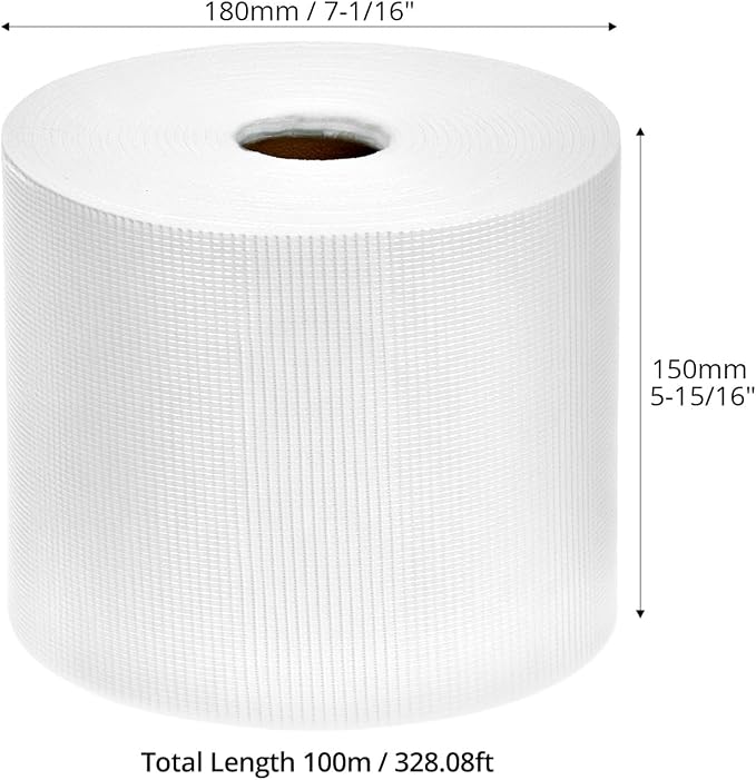 QWORK Waterproofing Membrane Fabric, 6 Inches x 328 Feet Anti-Fracture Liquid Waterproof Membranes Fiberglass Tape for Shower Wall,Leak,Seam