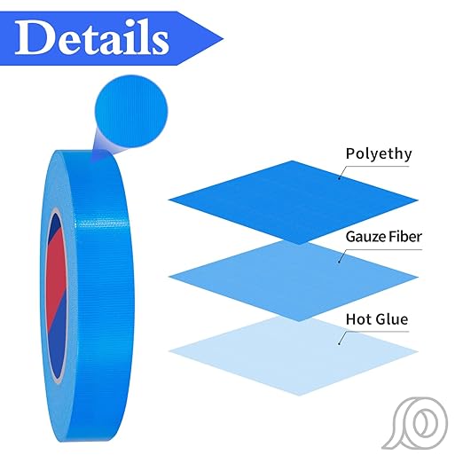 Blue Heavy Duty Duct Tape, 1 Inch x 55 Yards, Industrial Grade Waterproof & UV Resistant, Strong Adhesive for Indoor Outdoor Repairs, Crafts, Home Improvement, Moving Packing and DIY Projects