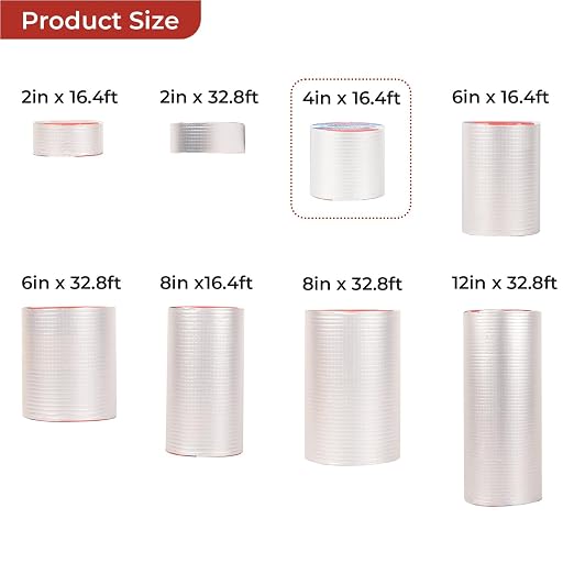 Butyl Waterproof Tape 4" x 16.4',Outdoor Leakproof Tape for Plastic and Metal Repair,RV Repair,Window and Boat Sealing,Silicone,Glass and EDPM Roof Leak Repair