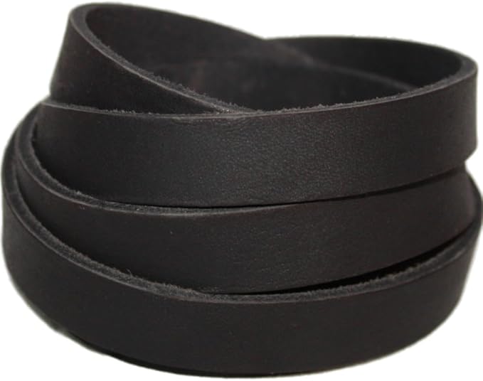 Leather Strap for Crafts & Jewelry | 72 Long × 5/8" Wide × 1/8" Thick (7-8oz) | Genuine Leather Strips for Crafts, Projects or Repairs - Black