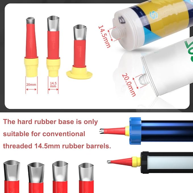 27 Pcs Caulking Finisher Kit, Reusable Caulking Nozzle Coating 15 Caulking Nozzle Applicators Caulking Tool Kit with 8 Connector Caulking Guns and 4 Grout Scraper for Bathroom Doors Windows