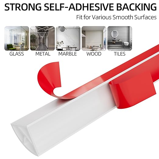 KNEELISA 16.4ft/5m Flexible Peel and Stick Quarter Round Molding Trim for Walls,Bendable 1/4 Round Rubber Floor Shoe Molding,Crown Moulding Ceiling Border Trim,Double Adhesive Caulk Strip,White