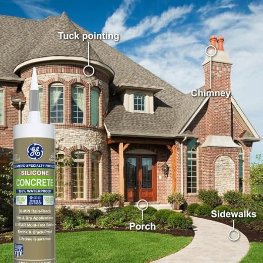 GE Supreme Paintable Silicone Caulk for Kitchen & Bathroom, White, 9.5 fl oz Cartridge, 12 Pack - 100% Waterproof Silicone Sealant, 7X Stronger Adhesion, Shrink & Crack Proof