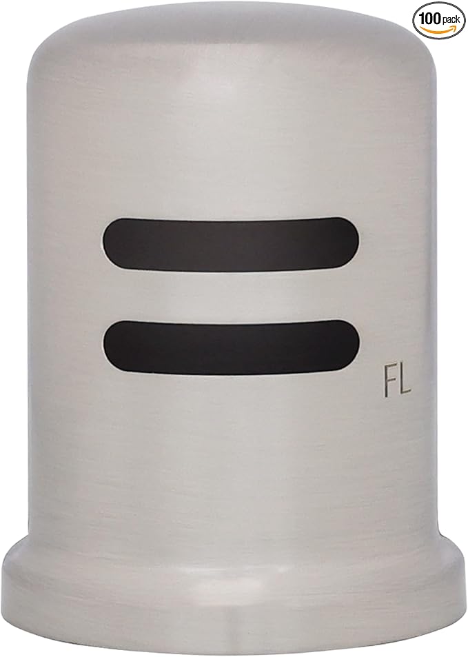 Westbrass D201-1-100-20 1-3/4" x 2-3/4" Solid Brass Air Gap Cap Only, Skirted, Stainless Steel (100-Pack)