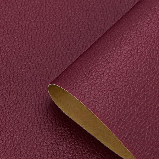 Self Adhesive Leather Repair Patch, 12 x 54 inch Vinyl Leather Repair Patches Kit for Furnitures, Car Seats, Couches, Sofas, Chairs, (Burgundy)