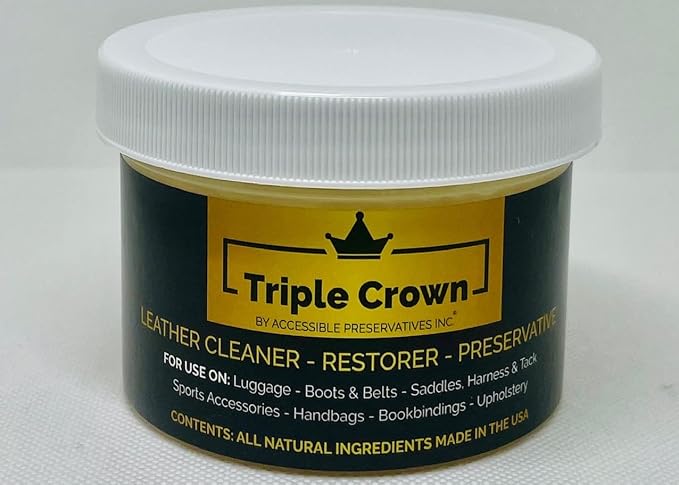 4 Ounce Leather formula; leather conditioner; cleaner and restorer for use on auto interiors, shoes, bags. Made in the U.S.A.