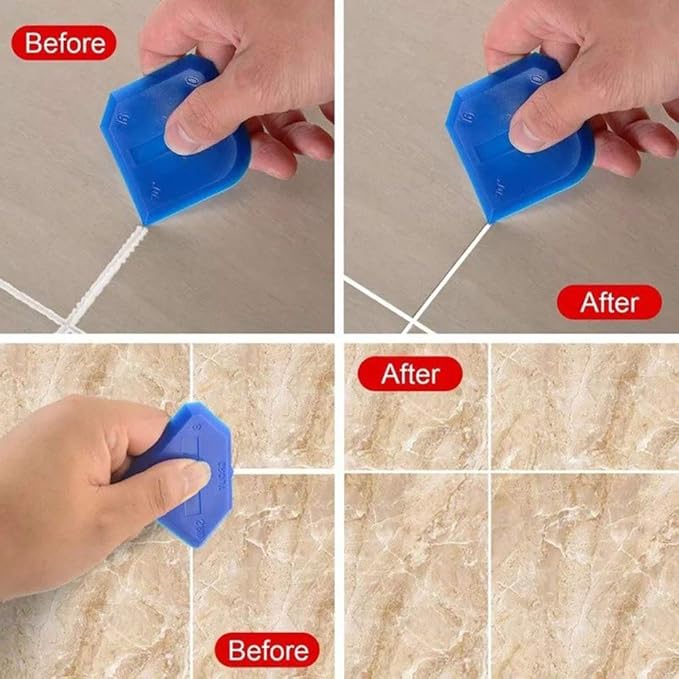 2 Pcs Silicone Caulking Tools, Sealant Grout Finishing Kit for Bathroom & Kitchen, Caulk Smoothing Tool Set, Grout Tool for Tile Sealing