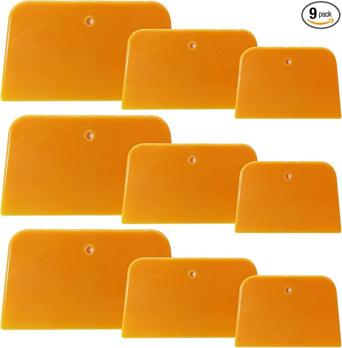 Body Filler Spreaders, Plastic Spreader,4, 5, 6 Inch Reusable Automotive Body Fillers Hard for Applying Fillers, Putties, Glazes, Caulks and Paint (9)