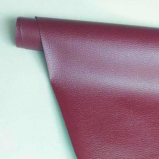 Leather Repair Patch,Self Adhesive Leather Repair Tape for Furniture,PU Leather Repair Kit for Car Seat, Couch, Sofa, Chair, (Wine Red,12X50 inch)
