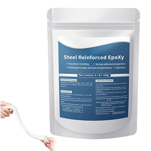 Steel Reinforced Epoxy Putty, 2026 New Epoxy Putty, Durable Metal Repair Putty for Filling Cracks and Holes, Portable Multi Surface Repair Putty for Pipe and Railing Repair (1)