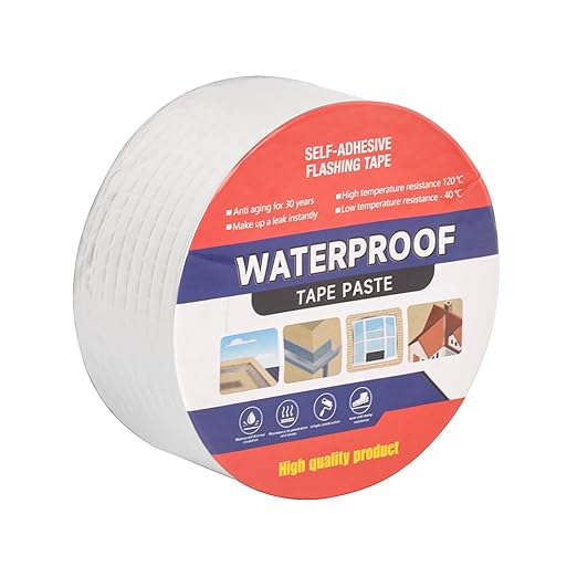 2" W X 16.4'L Waterproof Tape for Leaks Aluminum Butyl Tape with Adhesive for RV Repair, Glass Repairs, Air Mattress Patch, Window Caulking, Boat Sealing, Roof Patching