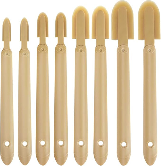 8 PCS Rubber Caulking Spatulas Tool,Rubber Caulk Silicone Sealant Finishing Tool,Spreader Applicator Caulking Finishing Tool Rubber for Floors, Tiles, Walls, Bathrooms, Kitchens 4 Size