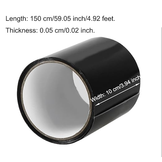 EORTA Strong Waterproof Tape Flexing Repair Tape Seal/Stop Leaks/Moistureproof Adhesive Tape for Car Pipes, Patch, Cracks, Water Tanks, Drums, 10X150 CM/4" X 59", Black
