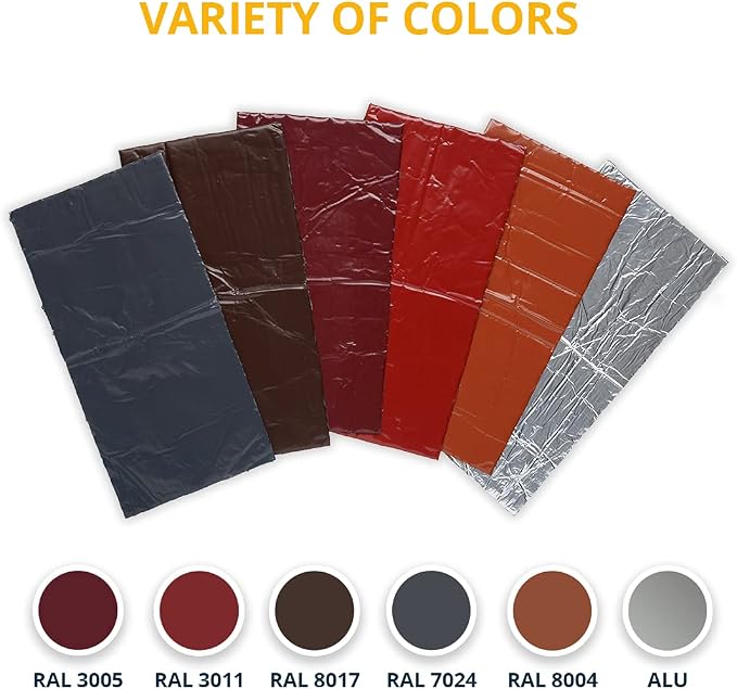 Alenor Red Butyl All Weather Repair Patch 4"x6" Waterproof Sealing Patch Roof Leak Indoor Outdoor PVC Pipe Repair HVAC Vent Air Conditioner Window Seal Unit Rain Gutters Flashing Auto Boats