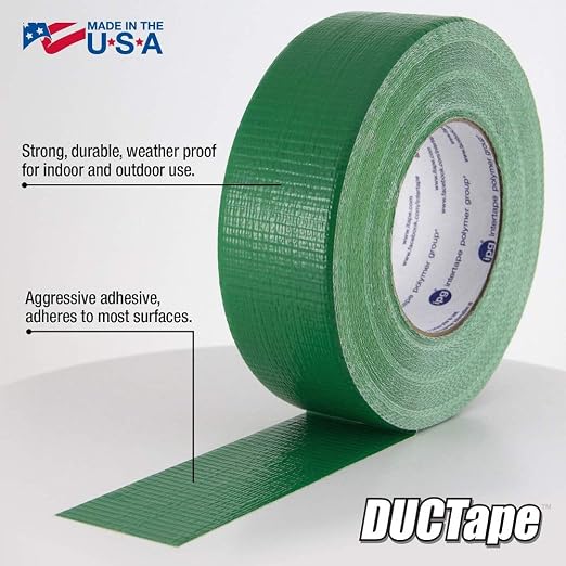 IPG JobSite DUCTape, Colored Duct Tape, 1.88" x 60 yd, Green (Single Roll)