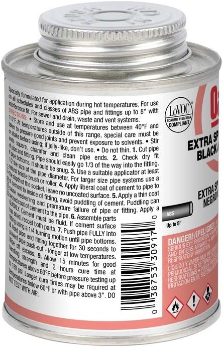 Oatey 30917 Hydraulic Cements, 8 oz, Black