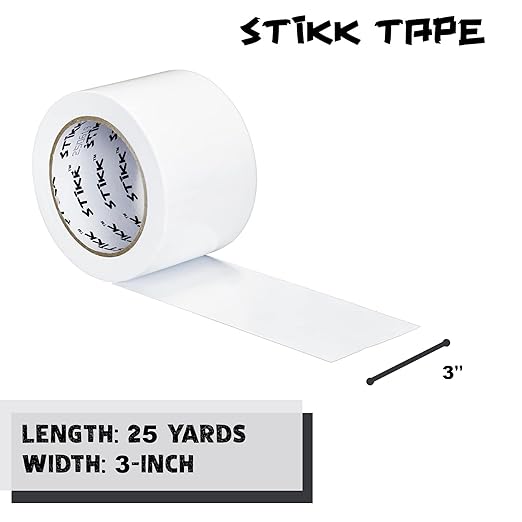 STIKK Duct Tape, White, 3" x 25 Yards, Adhesive Tapes for Repairs, Heavy Duty Waterproof Tape for Household Projects, Commercial HVAC and Construction