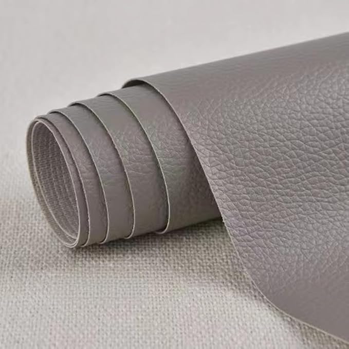 Self Adhesive Leather Repair Patch,Leather Repair Patch Tape Kit,Vinyl Repair Patches Waterproof for Couches,Furniture,Kitchen Cabinets,Car Seats (Grey,11.81"×53.94")
