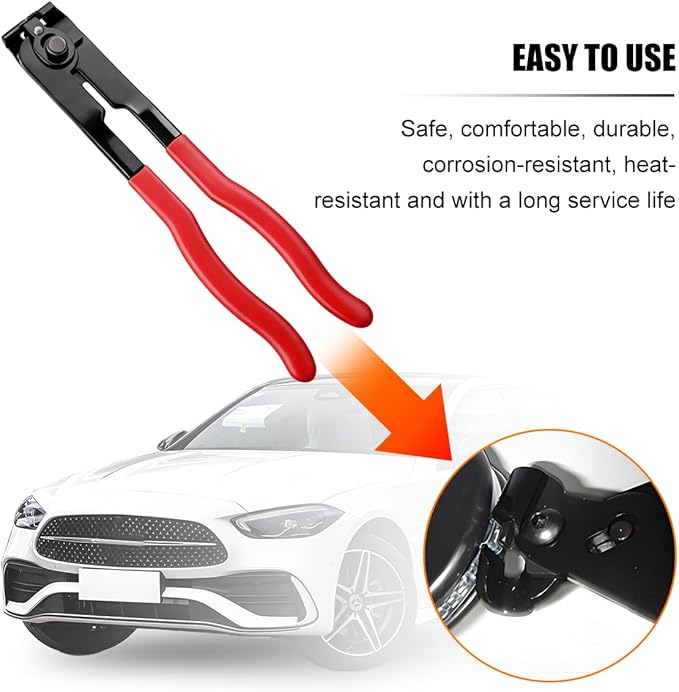Car CV Joint Axle Boot Clamp Plier with 20PCS Crimp Bands, Heavy Duty ATV CV Hose Axle Clamp Tool Kit, Automotive Ear Type Extension Boot Band Tool, Universal for Most Vehicles