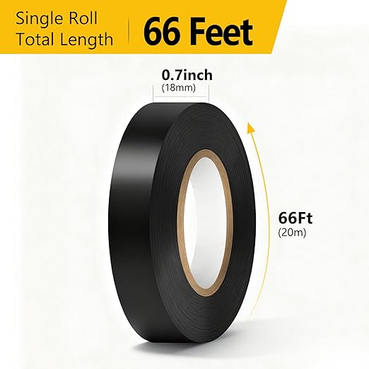 Eliamo 30 Pack Black Electrical Tape, 0.75 inch Wide x 66FT Long, Waterproof, Flame Retardant, High Temp Insulating Tape for Home, Industrial & DIY Repairs