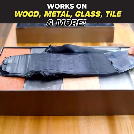 Flex Paste, Waterproof Paintable Putty, Spackle Sealant, Fill Gaps Cracks Holes - Block Out Water and Air - UV Resistant - Walls, Drywall, EPDM, Concrete, Roof, RV Repairs, Black, Cartridge