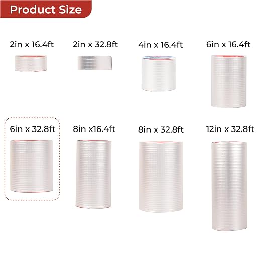 Butyl Waterproof Tape 6" x 32.8',Outdoor Leakproof Tape for Plastic and Metal Repair,RV Repair,Window and Boat Sealing,Silicone,Glass and EDPM Roof Leak Repair