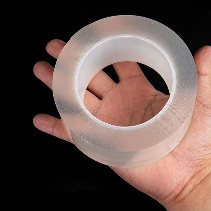Caulk Tape Clear 1.96 Inch x 33 Feet, Waterproof, Self Adhesive, Anti-Grease, PMMA Sealing Caulking Strip for Kitchen Sink Bathtub Bathroom Shower Toilet