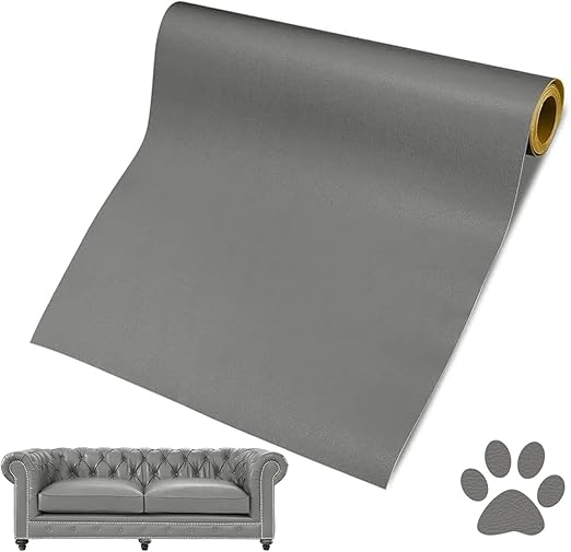 Leather Repair Patch, Leather Repair Tape, Repair Patch Self Adhesive Waterproof, Vinyl Repair Tape, for Couches, Car Seats, Chairs, Furniture (Dark Gray, 24 x 54 Inch)