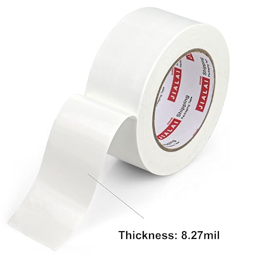 JIALAI HOME 5-Pack White Duct Tape, 2 inches x 30 Yards, 8.27 mil Thickness, Heavy Duty, Strong, Flexible, No Residue, All-Weather and Tear by Hand - for Patch, Protect and Temporary Repairs