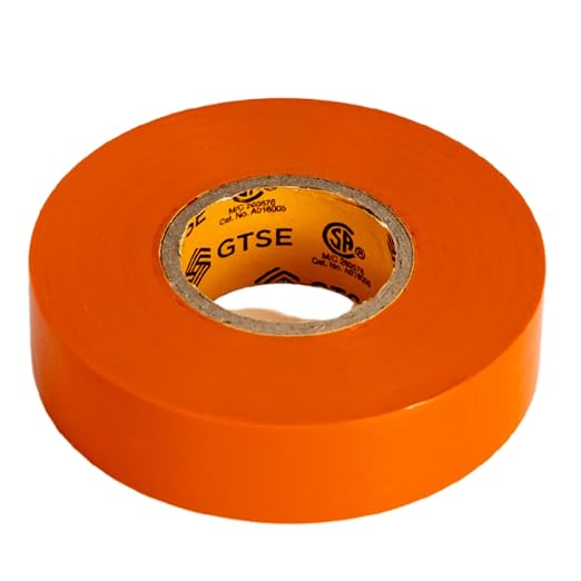 GTSE Orange Electrical Tape, 1 Roll – Waterproof, Industrial Grade Vinyl, 3/4 in x 66ft– Strong Self-Adhesive PVC Electric Tape for Wire Insulation, 7 Mil, 600V – UL/CSA Listed