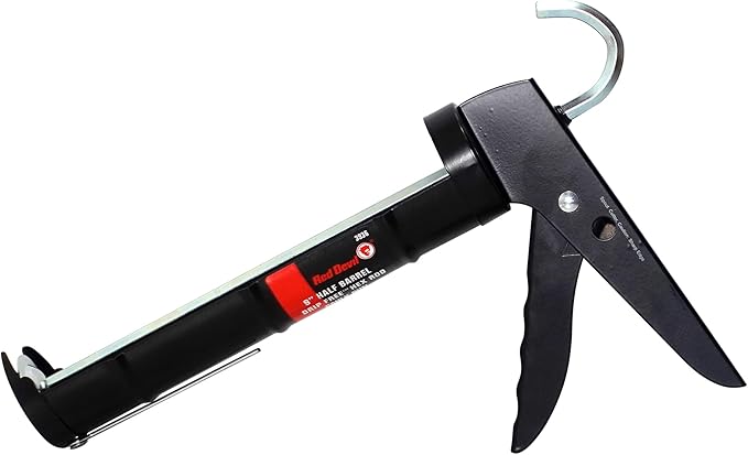 Red Devil 3936 9" Half Barrel Drip Free 9" Caulk Gun, 9", Black